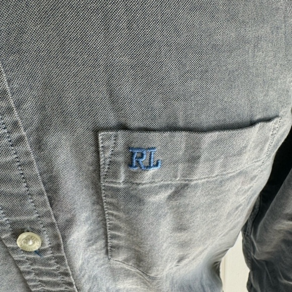 Vintage Ralph Lauren Shirt Mens XSMALL Blue Button Down Long Sleeve USA - Picture 4 of 4